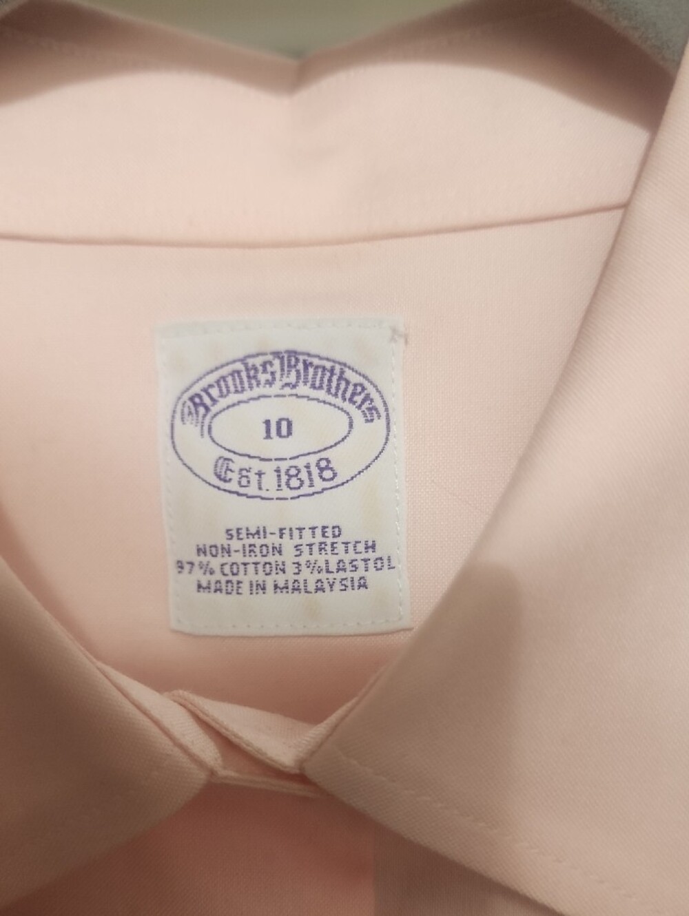 Womens NWOT Sz 10 BB Non-iron Semi-Fitted Lt Pink Dress Shirt - Picture 3 of 6